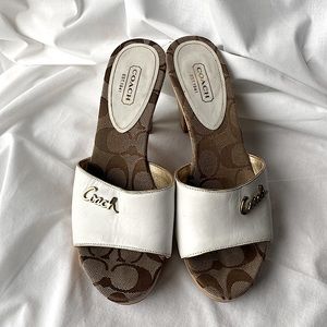 White Coach logo “clog” Heels